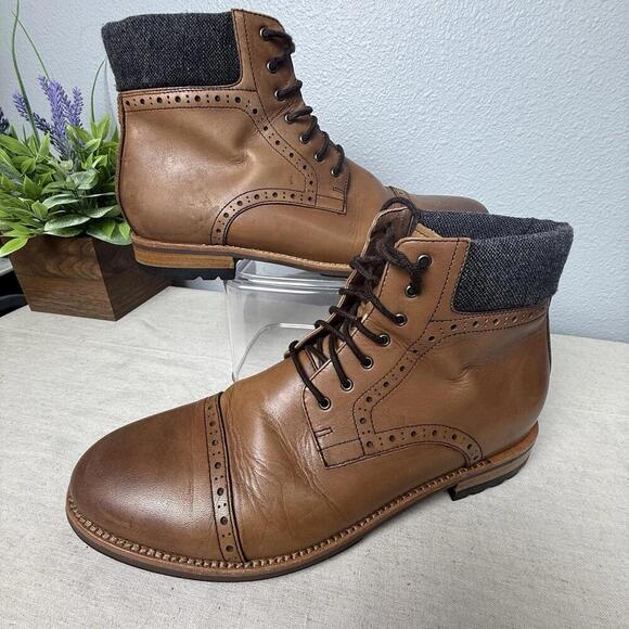 Warfield & Grand Porter Men’s Cap Toe Shoe Boot Chestnut Size 10.5 - Picture 2 of 10